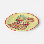 Westerne cowboy en cowgirl Kinder partij Papieren Bordje (Gekanteld)