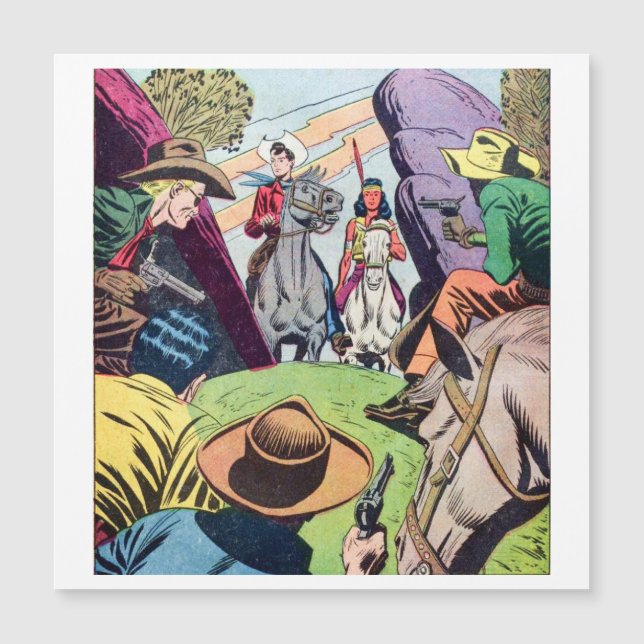  Westerne Cowboy Era Stripverhaal Scene (Voorkant)