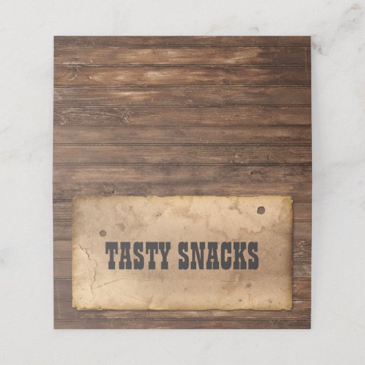 Westerne Cowboy Food Tent Kaart Plaatskaartje (Buitenkant ongevouwen)