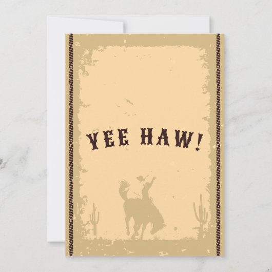 Westerne Cowboy Funny Vaderdag Saloon Party Kaart (Achterkant)