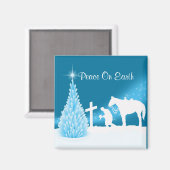 Westerne cowboy-gebed in wintersneeuw magneet (Voorkant / Achterkant)