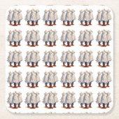 Westerne Cowboy Ghosts Spooky Halloween Pattern Kartonnen Onderzetters (Voorkant)