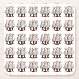 Westerne Cowboy Ghosts Spooky Halloween Pattern Kartonnen Onderzetters