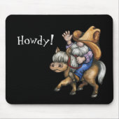 Westerne Cowboy Gnome Mousepad Muismat (Voorkant)