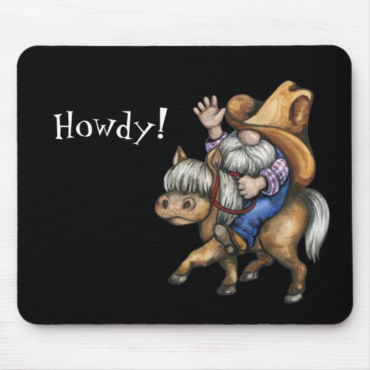 Westerne Cowboy Gnome Mousepad Muismat (Voorkant)