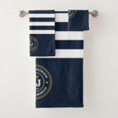 Westerne Cowboy Gold Monogram Groomsmen Bad Handdoek (Insitu)