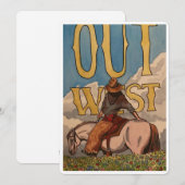 Westerne cowboy handgetekende briefpapier Kaart (Voorkant / Achterkant)