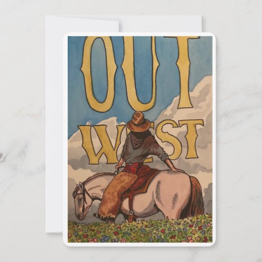 Westerne cowboy handgetekende briefpapier Kaart (Voorkant)