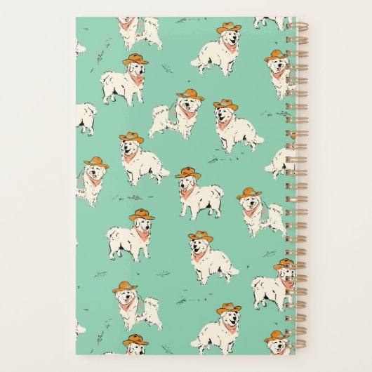 Westerne Cowboy Hondenhond Hound Groen gepersonali Planner (Achterkant)