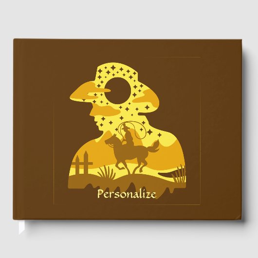 Westerne Cowboy Horse Lasso Wild West Gastenboek (Voorkant)