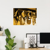 Westerne Cowboy Horse Stirrups & Leather Poster Ar (Thuiskantoor)