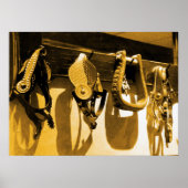 Westerne Cowboy Horse Stirrups & Leather Poster Ar (Voorkant)
