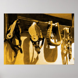 Westerne Cowboy Horse Stirrups & Leather Poster Ar