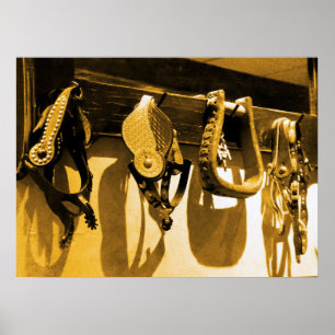 Westerne Cowboy Horse Stirrups & Leather Poster Ar