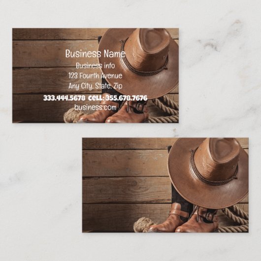 Westerne Cowboy Horses Winkel Visitekaartje (Voorkant / Achterkant)