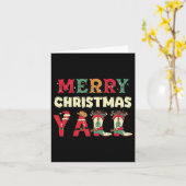 Westerne Cowboy Howdy Merry Christmas Yall Cowgirl Kaart (Gele Bloem)