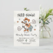 Westerne Cowboy Howdy-Ween Party Halloween Kaart (Staand voorkant)