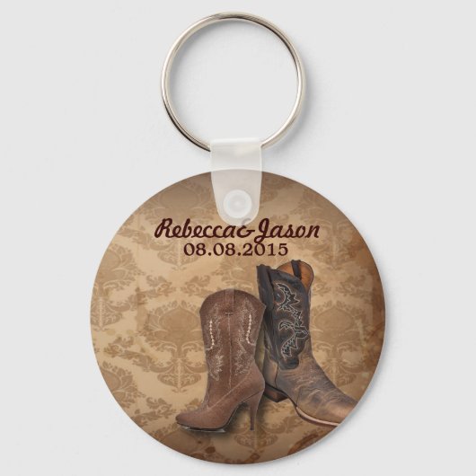 westerne Cowboy huwelijksgunst Sleutelhanger (Voorkant)