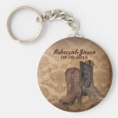 westerne Cowboy huwelijksgunst Sleutelhanger (Voorkant)