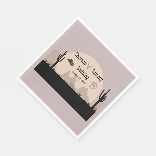 Westerne Cowboy & Indians thema bruiloft Servet (Hoek)