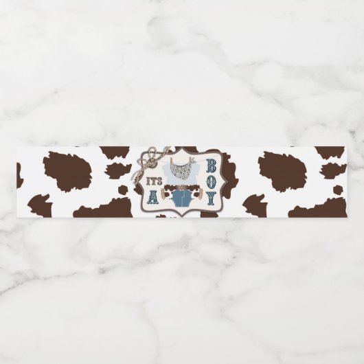 Westerne Cowboy Jumper Chaps Baby shower Waterfles Etiket (Enkel label)