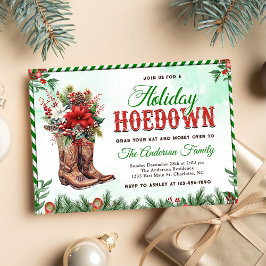 Westerne Cowboy Kerst Hoedown Party Kaart