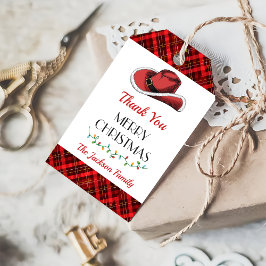 Westerne Cowboy Kerst Pet Party Dank je wel Cadeaulabel