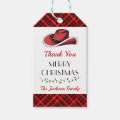 Westerne Cowboy Kerst Pet Party Dank je wel Cadeaulabel (Voorkant)