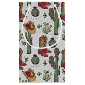 Westerne Cowboy Kerst Rood en Groen Klein Cadeauzakje (Achterkant)