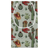 Westerne Cowboy Kerst Rood en Groen Klein Cadeauzakje (Achterkant)