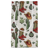 Westerne Cowboy Kerst Rood en Groen Klein Cadeauzakje (Voorkant)