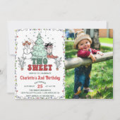 Westerne cowboy kerst twee lieve verjaardag foto kaart (Voorkant)