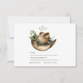 Westerne Cowboy kerstbruiloft RSVP Kaartje (Voorkant)