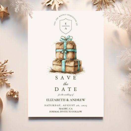 Westerne Cowboy kerstbruiloft Save The Date