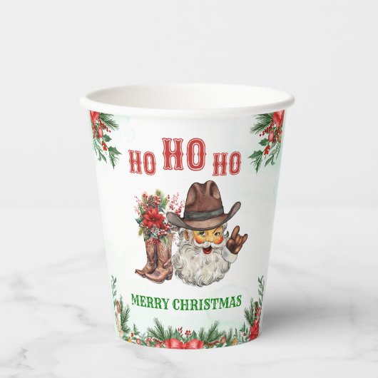 Westerne Cowboy Kerstfeest Papieren Bekers (Voorkant)