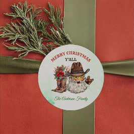 Westerne Cowboy Kerstfeest Ronde Sticker