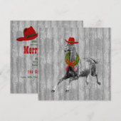 Westerne Cowboy-kerstman met Wreath Feestdagenkaart (Voorkant / Achterkant)