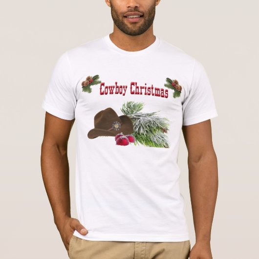 Westerne Cowboy-kersttjirt T-shirt (Voorkant)