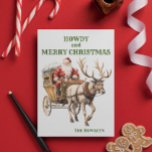 Westerne Cowboy kerstvakantie Feestdagenkaart<br><div class="desc">Dit ontwerp werd gecreeerd door digitale kunst. Het kan op het gebied worden gepersonaliseerd dat door de foto en/of de tekst te veranderen wordt verstrekt. Of het kan worden aangepast door de klik te kiezen om de andere optie aan te passen en de kleur op de achtergrond te verwijderen of...</div>