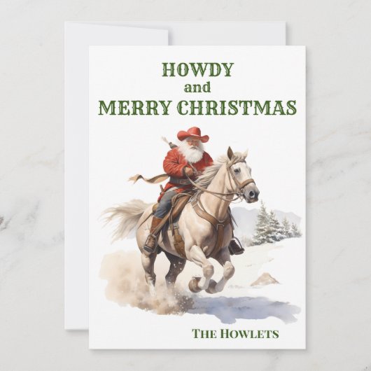 Westerne Cowboy kerstvakantie Feestdagenkaart (Voorkant)