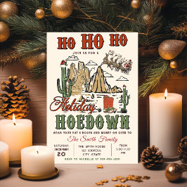 Westerne Cowboy Kerstvakantie Hoedown Party Kaart
