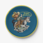  Westerne Cowboy Kind Horse Rope Birthday Papieren Bordje (Voorkant)