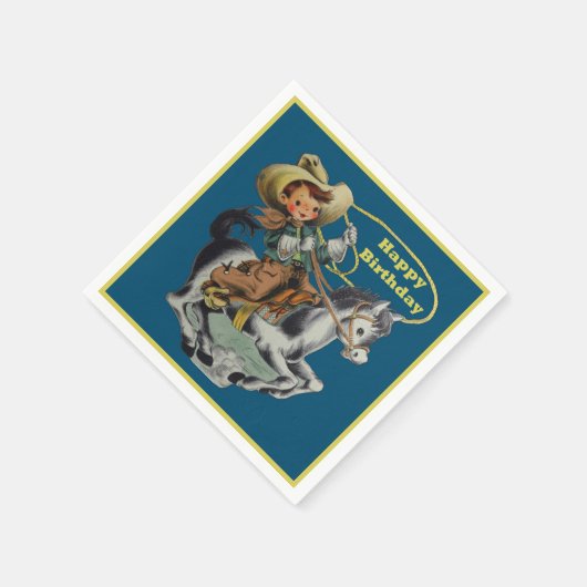  Westerne Cowboy Kind Horse Rope Birthday Servet (Hoek)