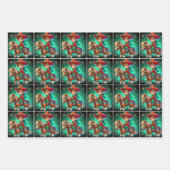 Westerne Cowboy Kind Kerst Inpakpapier Vel (Voorkant)