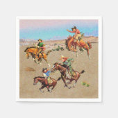  Westerne Cowboy-Kinderen op paarden Servet (Voorkant)