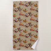  Westerne Cowboy-Kinderen op paarden Strandlaken (Voorkant)