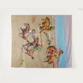  Westerne Cowboy-Kinderen op paarden Wandkleed (Voorkant (horizontaal))