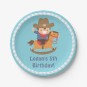 Westerne cowboy-kinderen van Birthday-feesten Papieren Bordje (Voorkant)
