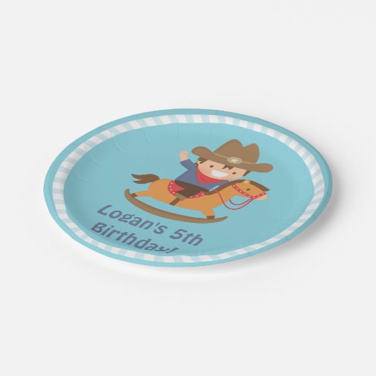 Westerne cowboy-kinderen van Birthday-feesten Papieren Bordje (Gekanteld)