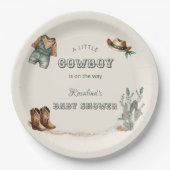 Westerne Cowboy Kleding Baby shower Papieren Bordje (Voorkant)